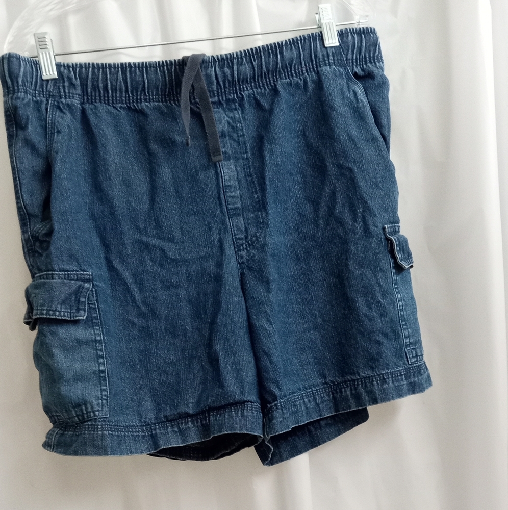 George Paperbag Drawstring Cargo Pockets Denim Jorts Shorts- Size: M